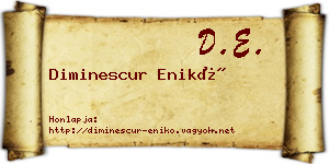 Diminescur Enikő névjegykártya